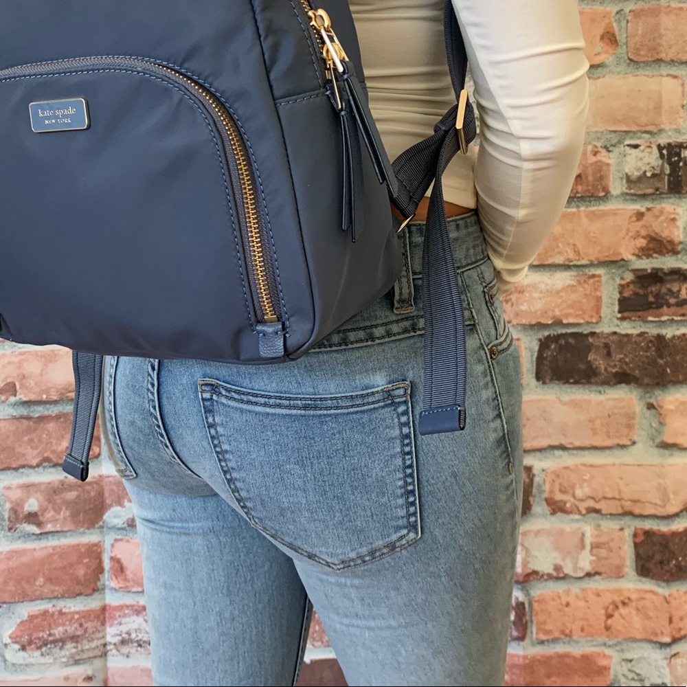 Kate spade MEDIUM backpack dawn blue NYLON bag - Picture 7 of 8